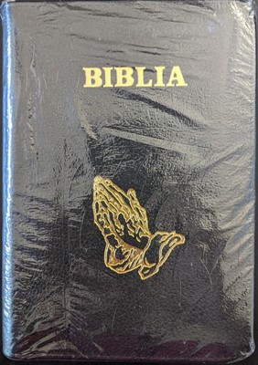 Bible en roumain en cuir noir