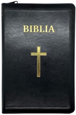 Bible en roumain en simili cuir, modèle centenaire