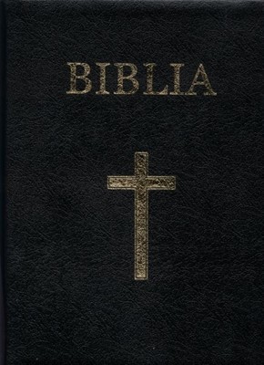 Bible en roumain en cuire noir