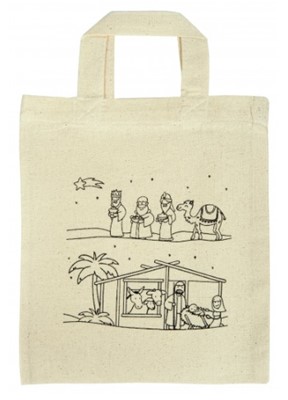 Sac à colorier en coton "Nativité" pour enfants