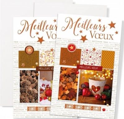 Lot 5 mignonnettes Bonne Année bougies et motifs d'hiver