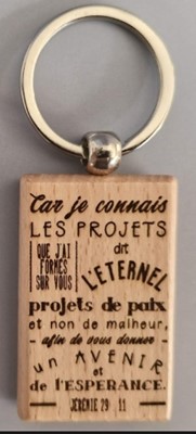 Porte-clés bois rectangulaire