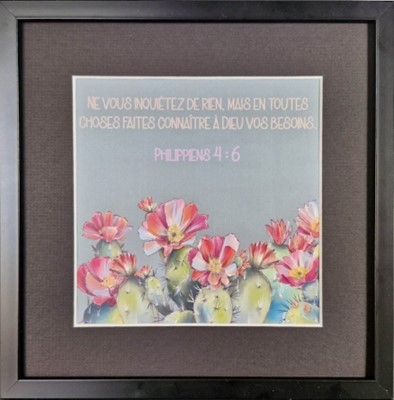 Tableau 20 x 20 cm oiseau fleurs