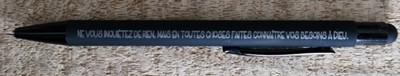 Stylo métal noir encre bleue