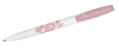 Stylo roses Dieu t'aime Jn 3.16