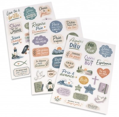 Lot de 3 planches d'autocollants - motifs ados