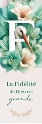 Marque-pages fleurs et oiseau - F comme Fidélité