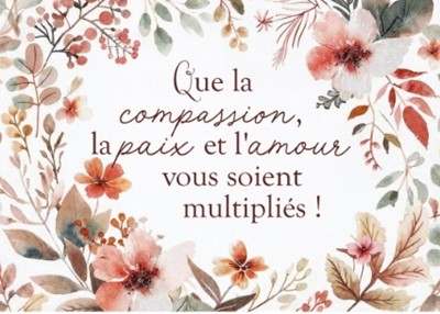 Carte postale fleurs et feuilles d'automne en aquarelle