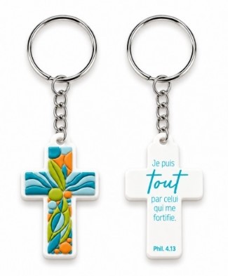 Porte-clé PVC Croix