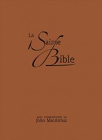 Bible NEG MacArthur souple simili-cuir brun, tranche blanche