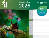 Calendrier mensuel mémo de janvier à décembre 2026