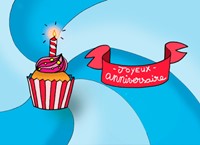 Carte double Anniversaire