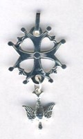 Croix huguenote argent bombée