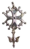 Croix huguenote argent 23 mm bombée