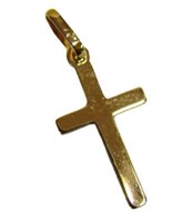 Croix plaqué or baguette