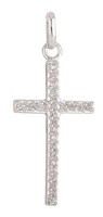 Croix argent strass