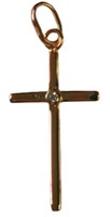 Croix plaqué or zircon