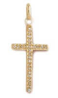 Croix plaqué or strass