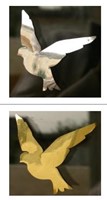 Autocollant colombe argent ou or