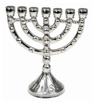 Chandelier menorah mini argenté