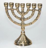 Chandelier menorah mini doré