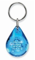 Porte clé goutte d'eau bleue