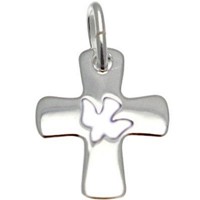 Croix argent + Colombe blanche
