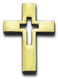 Pins croix évidée sur croix dorée