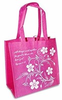 Sac tissus 316 Europe - All things work together for good to those who love God - Romans 8:28 - pink and white