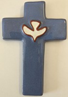 Croix en Céramique Bleue