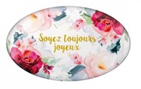 Magnet avec motif pivoines et le texte : 