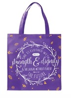 Tote bag strengh and dignity violet