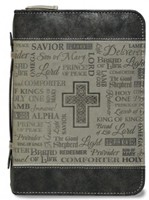 Pochette Bible Large Names of Jesus - noir et gris