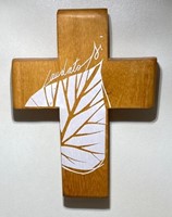 Croix laudato si blanc