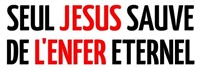 Sticker Seul Jésus sauve de l'enfer éternel 5 x 15 cm