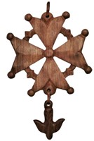 Croix huguenote en bois exotique
