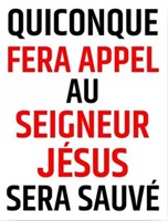 Sticker Quiconque fera appel au Seigneur Jésus sera sauvé 10 cm