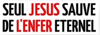 Sticker Seul Jésus sauve de l'enfer éternel 5 x 15 cm, lot de 20