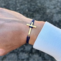 Bracelet croix inox dorée