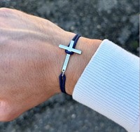 Bracelet croix inox argentée