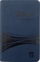 Bible en portugais avec concordance et références - couverture souble bleue