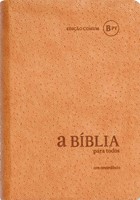 Bible en Portugais avec concordance, couverture souple de couleur crème avec tranche argentée