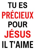 Sticker Tu es précieux pour Jésus, il t'aime, lot de 10