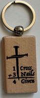 Porte-cles croix-clous en bois