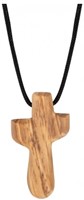 Collier 75 cm avec croix en bois d'olivier
