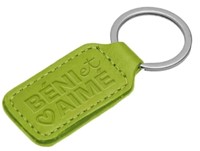 Porte-clés en simili-cuir Béni et aimé vert