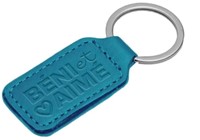 Porte-clés en simili-cuir Béni et aimé bleu outremer
