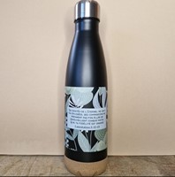 Bouteille Isotherme Noire et Liège Décor Fleurs - Lamentations 3 : 22 - 23