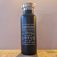 Bouteille Isotherme Noire  Psaumes 121 : 1-2