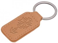 Porte-clés en simili-cuir Croix Huguenote beige